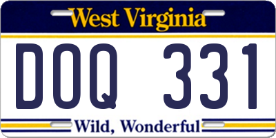 WV license plate DOQ331