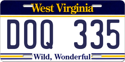 WV license plate DOQ335