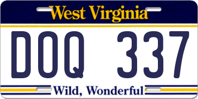 WV license plate DOQ337