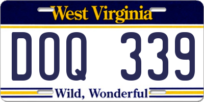 WV license plate DOQ339