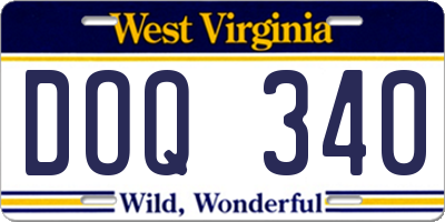 WV license plate DOQ340