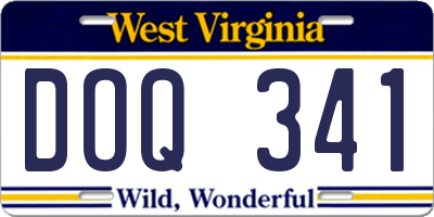 WV license plate DOQ341