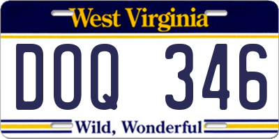 WV license plate DOQ346