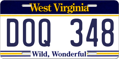 WV license plate DOQ348