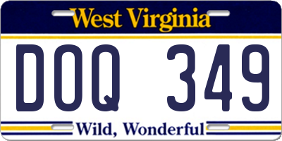 WV license plate DOQ349
