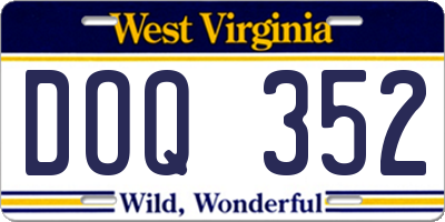 WV license plate DOQ352