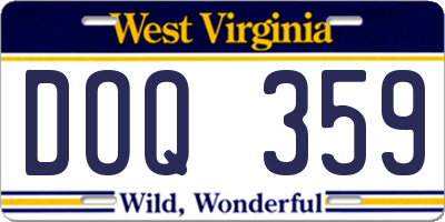 WV license plate DOQ359