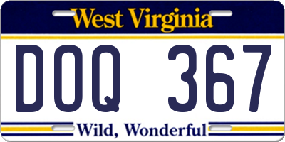 WV license plate DOQ367
