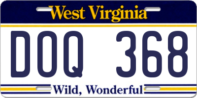 WV license plate DOQ368