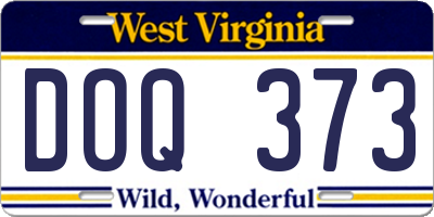 WV license plate DOQ373