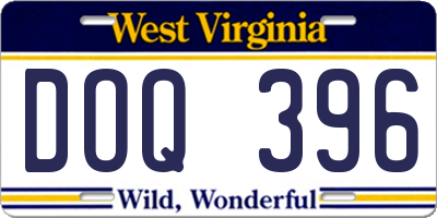 WV license plate DOQ396