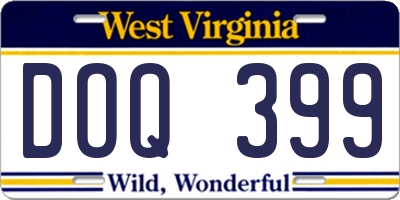 WV license plate DOQ399
