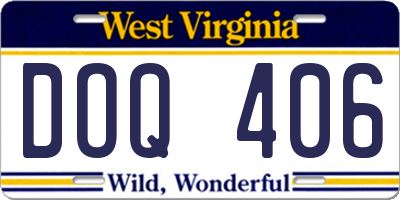WV license plate DOQ406