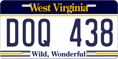 WV license plate DOQ438
