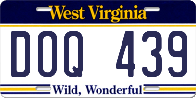 WV license plate DOQ439