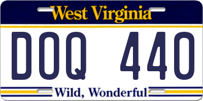 WV license plate DOQ440