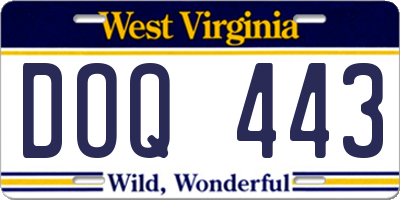 WV license plate DOQ443