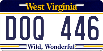 WV license plate DOQ446