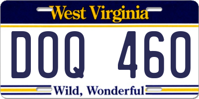 WV license plate DOQ460