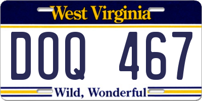 WV license plate DOQ467