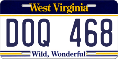 WV license plate DOQ468