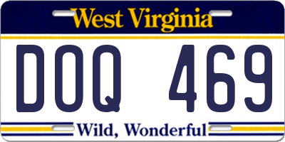 WV license plate DOQ469