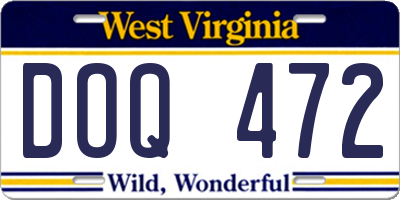WV license plate DOQ472