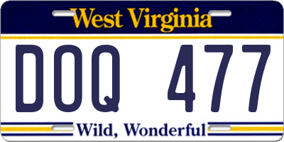 WV license plate DOQ477
