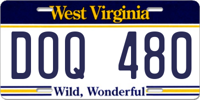 WV license plate DOQ480