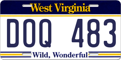 WV license plate DOQ483