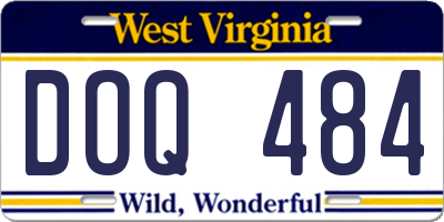 WV license plate DOQ484