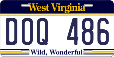 WV license plate DOQ486