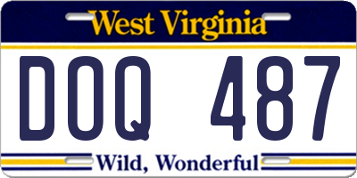 WV license plate DOQ487