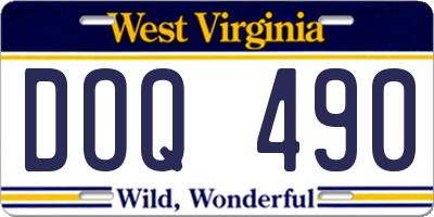 WV license plate DOQ490