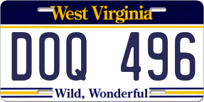 WV license plate DOQ496