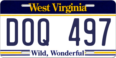 WV license plate DOQ497