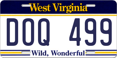 WV license plate DOQ499