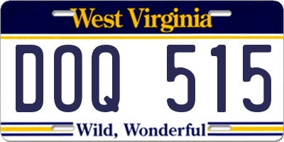 WV license plate DOQ515
