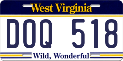 WV license plate DOQ518