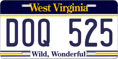 WV license plate DOQ525