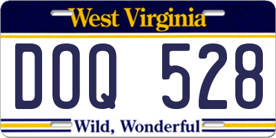 WV license plate DOQ528