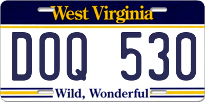 WV license plate DOQ530