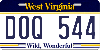 WV license plate DOQ544