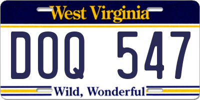WV license plate DOQ547