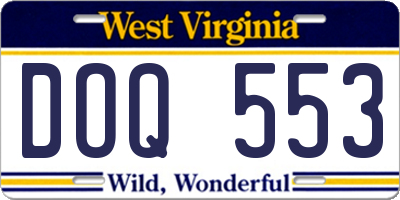WV license plate DOQ553