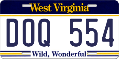 WV license plate DOQ554