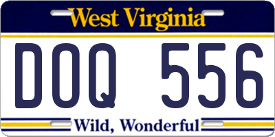 WV license plate DOQ556