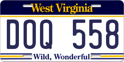 WV license plate DOQ558