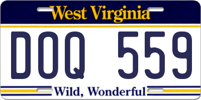 WV license plate DOQ559