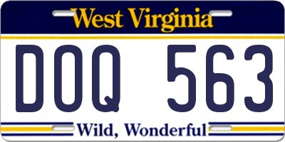 WV license plate DOQ563